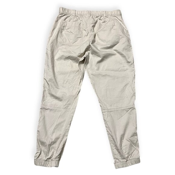 GAP Girlfriend Jogger Pants Women’s Size 14 Beige Khaki Casual Elastic Waist - Picture 2 of 8